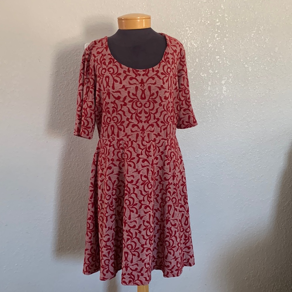Maurices printed red dress. Large. Back cut out.
